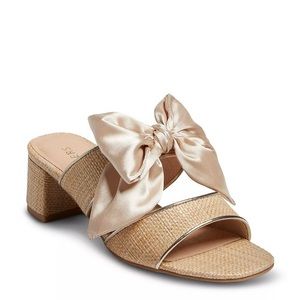 NWT Jack Rogers Heidi Mid Heel Rattan Sandals Size 9.5